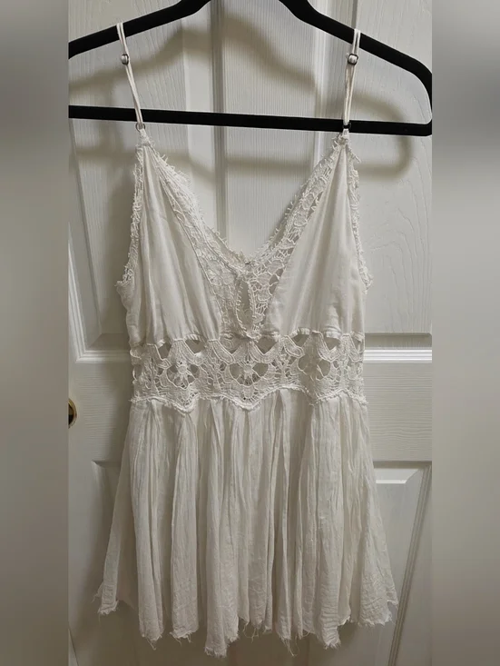 Free People Ivory Crochet Mini Dress - Picture 5 of 9